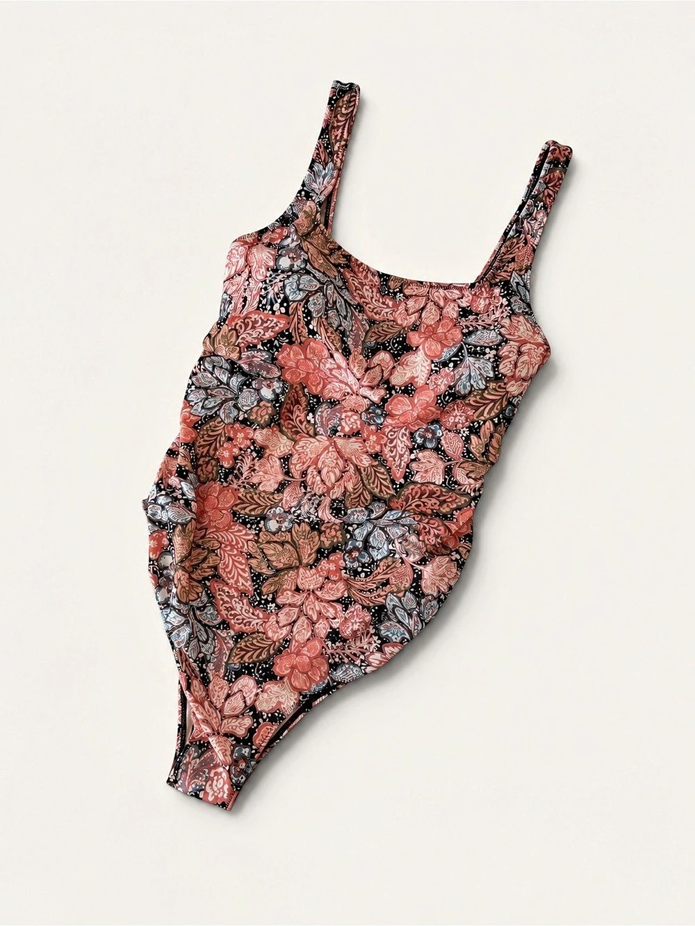 A Pea in the Pod Floral One-Piece Swimsuit in Black & Pink Size Small NWT